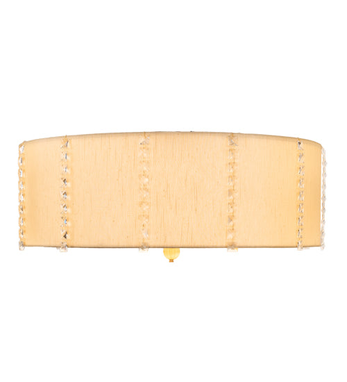 Meyda Lighting Cilindro 32" 8-Light Brass and Gold Powder Coat Lujoso Semi-flush Mount Light With Beige & White Shade