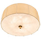 Meyda Lighting Cilindro 32" 8-Light Brass and Gold Powder Coat Lujoso Semi-flush Mount Light With Beige & White Shade
