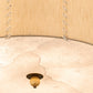 Meyda Lighting Cilindro 32" 8-Light Brass and Gold Powder Coat Lujoso Semi-flush Mount Light With Beige & White Shade