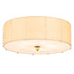 Meyda Lighting Cilindro 32" 8-Light Brass and Gold Powder Coat Lujoso Semi-flush Mount Light With Beige & White Shade