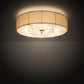 Meyda Lighting Cilindro 33" 8-Light Brass and Gold Powder Coat Lujoso Semi-flush Mount Light With Beige & White Shade