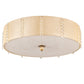 Meyda Lighting Cilindro 33" 8-Light Brass and Gold Powder Coat Lujoso Semi-flush Mount Light With Beige & White Shade
