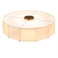 Meyda Lighting Cilindro 33" 8-Light Brass and Gold Powder Coat Lujoso Semi-flush Mount Light With Beige & White Shade