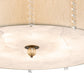 Meyda Lighting Cilindro 33" 8-Light Brass and Gold Powder Coat Lujoso Semi-flush Mount Light With Beige & White Shade