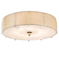 Meyda Lighting Cilindro 33" 8-Light Brass and Gold Powder Coat Lujoso Semi-flush Mount Light With Beige & White Shade