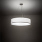 Meyda Lighting Cilindro 34" 3-Light Nickel And White Pendant Light With White Textrene And Statuario Idalight Shade