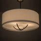 Meyda Lighting Cilindro 34" 3-Light Nickel Rotunda Pendant Light With Laura White Textrene Shade