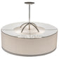 Meyda Lighting Cilindro 34" 3-Light Nickel Rotunda Pendant Light With Laura White Textrene Shade