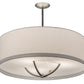 Meyda Lighting Cilindro 34" 3-Light Nickel Rotunda Pendant Light With Laura White Textrene Shade