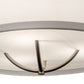 Meyda Lighting Cilindro 34" 3-Light Nickel Rotunda Pendant Light With Laura White Textrene Shade