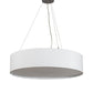Meyda Lighting Cilindro 34" 3-Light Nickel & White Pendant Light With White Textrene & Statuario Idalight Shade