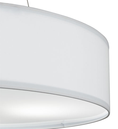 Meyda Lighting Cilindro 34" 3-Light Nickel & White Pendant Light With White Textrene & Statuario Idalight Shade