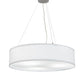 Meyda Lighting Cilindro 34" 3-Light Nickel & White Pendant Light With White Textrene & Statuario Idalight Shade