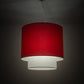 Meyda Lighting Cilindro 34" 4-Light 2-Tier Pendant Light With Red Textrene & White Staturio Idalight Shade