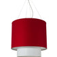 Meyda Lighting Cilindro 34" 4-Light 2-Tier Pendant Light With Red Textrene & White Staturio Idalight Shade