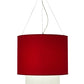 Meyda Lighting Cilindro 34" 4-Light 2-Tier Pendant Light With Red Textrene & White Staturio Idalight Shade