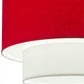 Meyda Lighting Cilindro 34" 4-Light 2-Tier Pendant Light With Red Textrene & White Staturio Idalight Shade