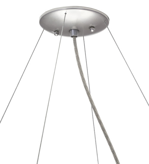 Meyda Lighting Cilindro 34" 4-Light 2-Tier Pendant Light With Red Textrene & White Staturio Idalight Shade