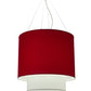Meyda Lighting Cilindro 34" 4-Light 2-Tier Pendant Light With Red Textrene & White Staturio Idalight Shade