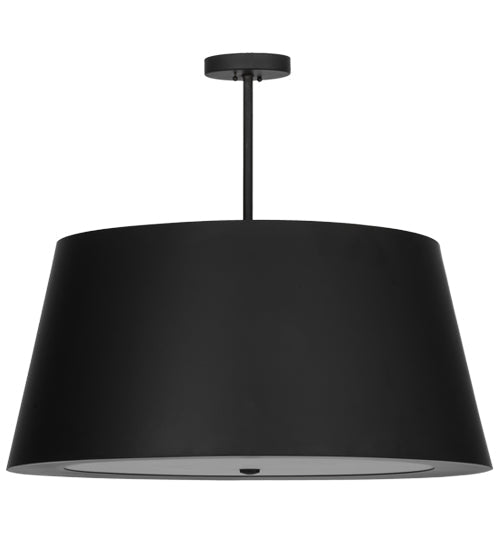 Meyda Lighting Cilindro 34" 4-Light Oil Rubbed Bronze Campbell Pendant Light With Black and White Statuario Idalight Shade