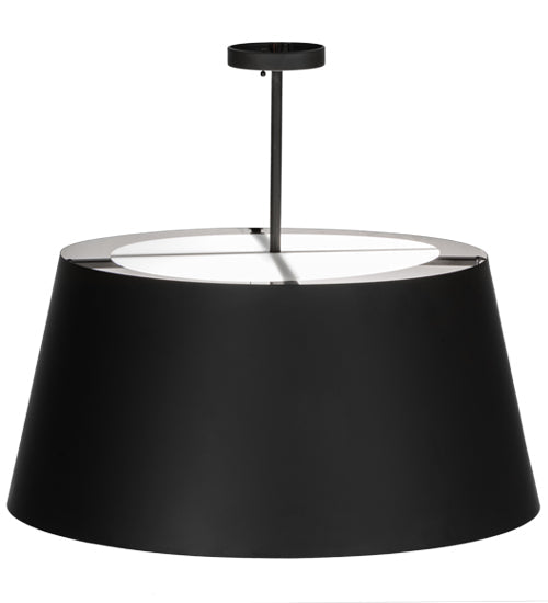 Meyda Lighting Cilindro 34" 4-Light Oil Rubbed Bronze Campbell Pendant Light With Black and White Statuario Idalight Shade