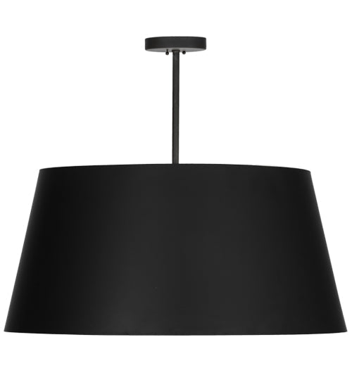 Meyda Lighting Cilindro 34" 4-Light Oil Rubbed Bronze Campbell Pendant Light With Black and White Statuario Idalight Shade
