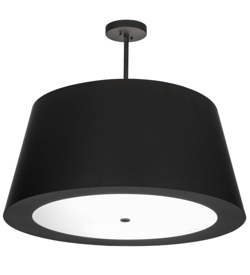 Meyda Lighting Cilindro 34" 4-Light Oil Rubbed Bronze Campbell Pendant Light With Black and White Statuario Idalight Shade