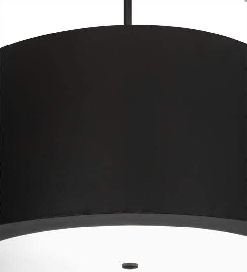 Meyda Lighting Cilindro 34" 4-Light Oil Rubbed Bronze Campbell Pendant Light With Black and White Statuario Idalight Shade