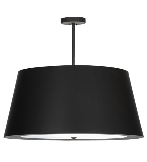 Meyda Lighting Cilindro 34" 4-Light Oil Rubbed Bronze Campbell Pendant Light With Black and White Statuario Idalight Shade