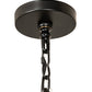 Meyda Lighting Cilindro 36" 12-Light Solar Black Leeds Pendant Light With Ivory Faux Candlelight