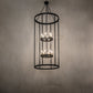 Meyda Lighting Cilindro 36" 12-Light Solar Black Leeds Pendant Light With Ivory Faux Candlelight