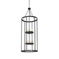 Meyda Lighting Cilindro 36" 12-Light Solar Black Leeds Pendant Light With Ivory Faux Candlelight