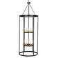 Meyda Lighting Cilindro 36" 12-Light Solar Black Leeds Pendant Light With Ivory Faux Candlelight