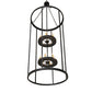 Meyda Lighting Cilindro 36" 12-Light Solar Black Leeds Pendant Light With Ivory Faux Candlelight