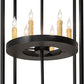 Meyda Lighting Cilindro 36" 12-Light Solar Black Leeds Pendant Light With Ivory Faux Candlelight