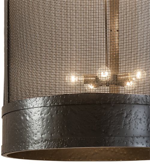 Meyda Lighting Cilindro 36" 15-Light Timeless Bronze Golpe Cage Pendant Light