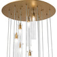 Meyda Lighting Cilindro 36" 18-Light Gold Metallic Cascading Pendant Light With Clear Shade Glass