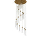 Meyda Lighting Cilindro 36" 18-Light Gold Metallic Cascading Pendant Light With Clear Shade Glass