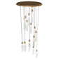 Meyda Lighting Cilindro 36" 18-Light Gold Metallic Cascading Pendant Light With Clear Shade Glass