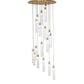 Meyda Lighting Cilindro 36" 18-Light Gold Metallic Cascading Pendant Light With Clear Shade Glass