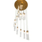 Meyda Lighting Cilindro 36" 18-Light Gold Metallic Cascading Pendant Light With Clear Shade Glass