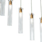 Meyda Lighting Cilindro 36" 18-Light Gold Metallic Cascading Pendant Light With Clear Shade Glass