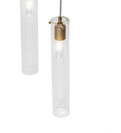 Meyda Lighting Cilindro 36" 18-Light Gold Metallic Cascading Pendant Light With Clear Shade Glass