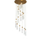 Meyda Lighting Cilindro 36" 18-Light Gold Metallic Cascading Pendant Light With Clear Shade Glass