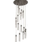 Meyda Lighting Cilindro 36" 18-Light Timeless Bronze Cascading Pendant Light With Clear Shade Glass