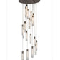 Meyda Lighting Cilindro 36" 18-Light Timeless Bronze Cascading Pendant Light With Clear Shade Glass