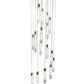Meyda Lighting Cilindro 36" 18-Light Timeless Bronze Cascading Pendant Light With Clear Shade Glass