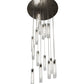 Meyda Lighting Cilindro 36" 18-Light Timeless Bronze Cascading Pendant Light With Clear Shade Glass