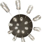 Meyda Lighting Cilindro 36" 18-Light Timeless Bronze Cascading Pendant Light With Clear Shade Glass