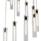 Meyda Lighting Cilindro 36" 18-Light Timeless Bronze Cascading Pendant Light With Clear Shade Glass
